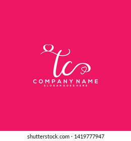TC Initial handwriting logo vector
