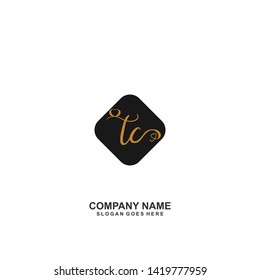 TC Initial handwriting logo vector