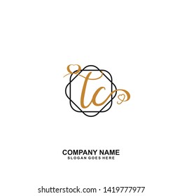 TC Initial handwriting logo vector