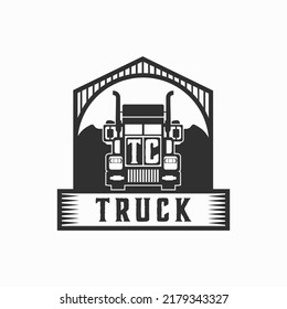 TC Anfangsbuchstaben Truck Logo Design Einfache Stock-Vektorgrafik