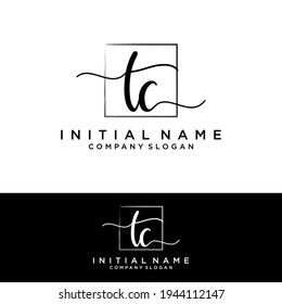 TC Initial letters, handwriting signature logo.