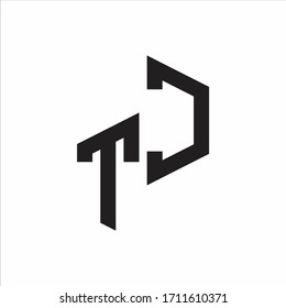 TC Initial Letters logo monogram with up to down style