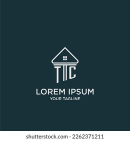 TC initial logo monogram real estate with home image ideas