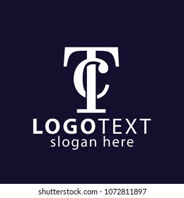 TC Initial Logo Vector, with Black Background