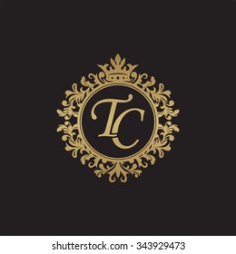 TC initial luxury ornament monogram logo
