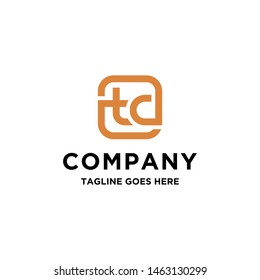 tc initial monogram with geometric line art style logo icon vector template