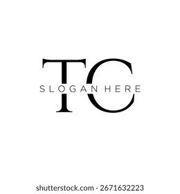 TC initial monogram logo with bussines style dsign