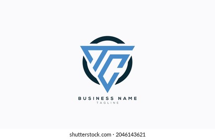 TC initials monogram letter text alphabet logo design