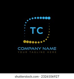 TC-Brief-Logo-Design auf schwarzem Hintergrund. TC Creative Initials Brief Logo Konzept. TC einzigartiges Design.
