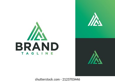 TC letter triangle logo template