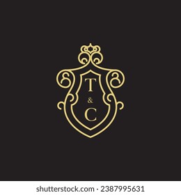 TC line vintage initial logo in high quality professional design that will print well across any print media