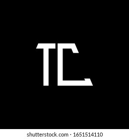 TC-Logo abstrakte Monogramm einzeln auf schwarzem Hintergrund