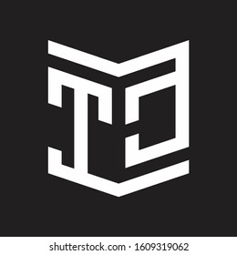 TC Logo Emblem Monogram With Shield Style Design Template Isolated On Black Background