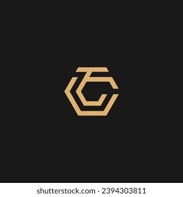 vector de concepto de icono del logotipo TC, logotipo inicial del polígono TC,
