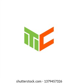 TC Logo Letter Initial With Green and Orange Colors