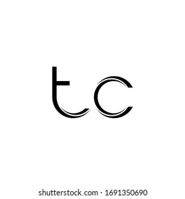 TC Logo monogram with slice rounded modern design template isolated on white background