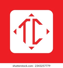 TC modern initial monogram logo design vector. It will be suitable for which company or brand name start those initial.