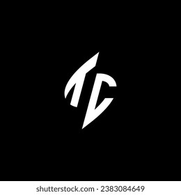 TC monogram esport logo design with cool shape concept in vector