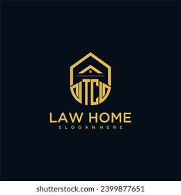 TC monogram initial logo for lawhome with shape home design