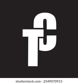 TC monogram logo design with black background