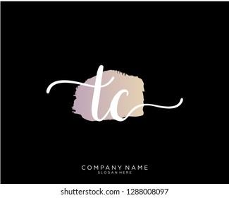 TC T C Initial handwriting logo template