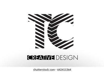 TC T C Lines Letter Design With Creative Elegant Zebra Vector Illustration.