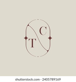 TC Hochzeit Klassiker in elegantem Monogramm mit hochwertigem professionellem Design, das gut drucken wird
