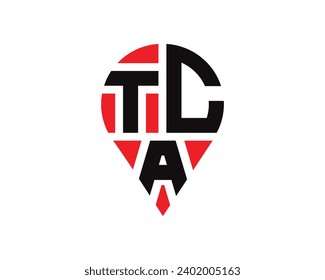 TCA letter location shape logo design