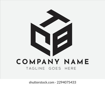 TCB creative modren business box logo vector with black color
