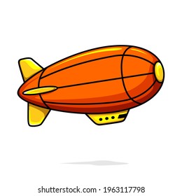 TC-Class Blimp Cartoon Vector Isolated On White Background