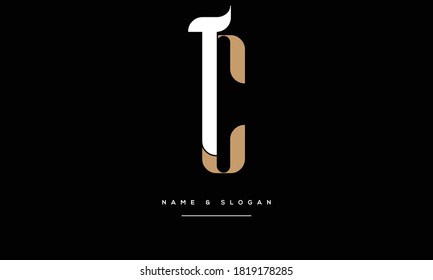 TC,CT,T,C Abstract Letters Logo Monogram
