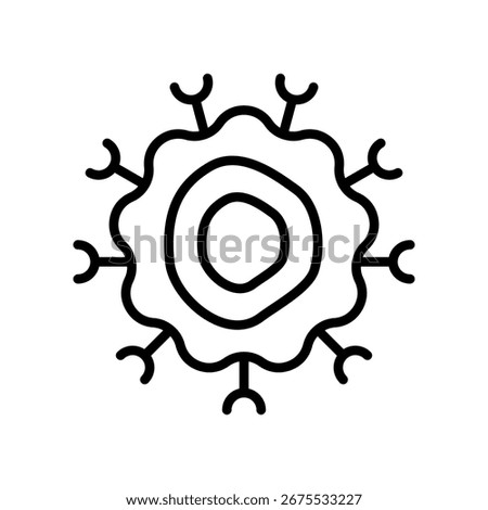 T-Cell Icon Line Vector Illustration