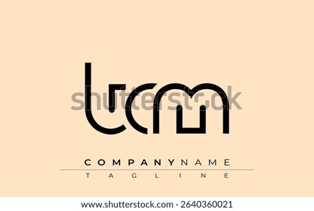 TCM abstract letter design. Modern Business Logo Design With Abstract Typography and Contemporary Style