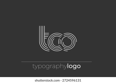 Logotipo de tipografia geométrica moderna TCO. Composição moderna e elegante com uma ilustração de logotipo de tipografia monocromática projetada com linhas intrincadas.