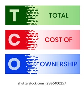 TCO - Total Cost of Ownership acronym. business concept background. vector illustration concept with keywords and icons. lettering illustration with icons for web banner, flyer