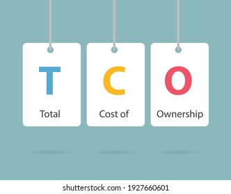 TCO Total Cost of Ownership business concept - vector illustration