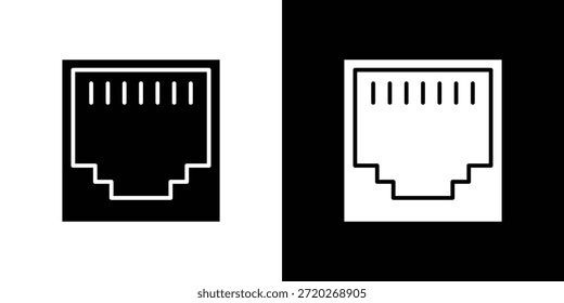 Ícone TCP. Ícone de design simples em preto e branco