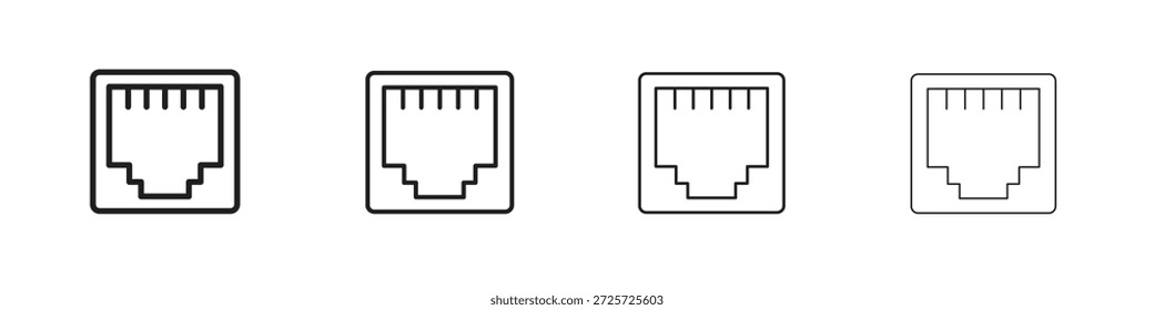 Concepto de icono TCP. Símbolo de línea delgada. Vector de estilo de contorno simple