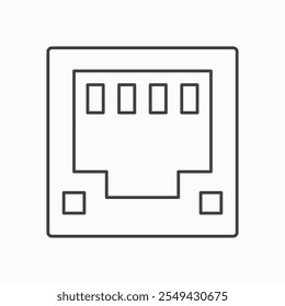 TCP icon set in blackthin line style.