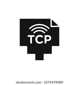 TCP icon Simple thin line flat symbol