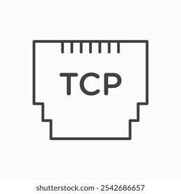 TCP icon in thin black lines