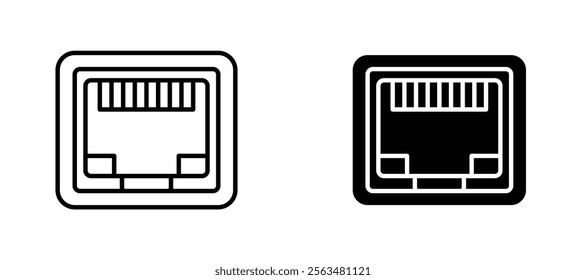TCP icons in outline and fill. vector illustration for ui.