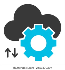 Tcp Ip Single Icon Blue White Illustration
