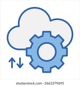 Tcp Ip Single Icon Blue White Illustration