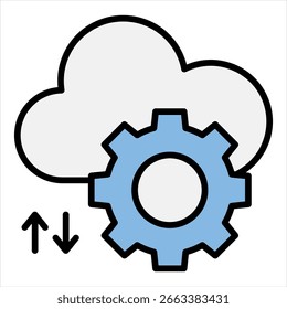 Tcp Ip Single Icon Blue Black Illustration
