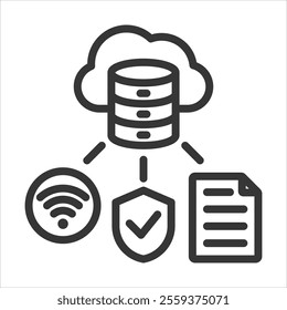 Tcp Outline Icon Vector Illustration