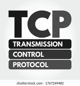 TCP: acrónimo del protocolo de control de transmisión, fondo de concepto de tecnología