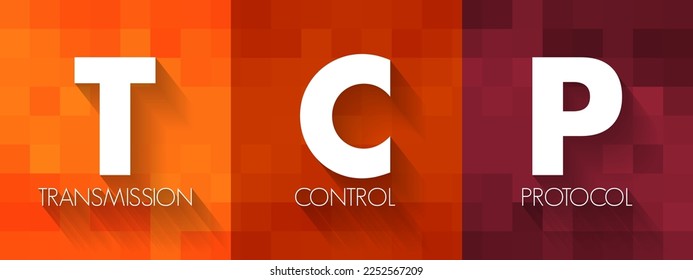 TCP - Transmission Control Protocol (TCP) ist ein Standard, der definiert, wie ein Netzwerk-Gespräch aufgebaut und gepflegt werden kann, über das Anwendungen Daten austauschen können, mit einem Akronym-Textkonzept-Hintergrund