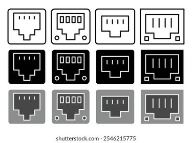 TCP vector icon collection. vector illustration set.