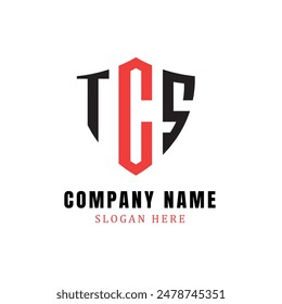 Diseño de la Plantilla del logotipo de la letra de TCS sobre fondo blanco simple con color rojo. Logo de la letra TCS. TCS Letter Logo Design. Plantilla con logotipo de letra TCS. Vector EPS 10.